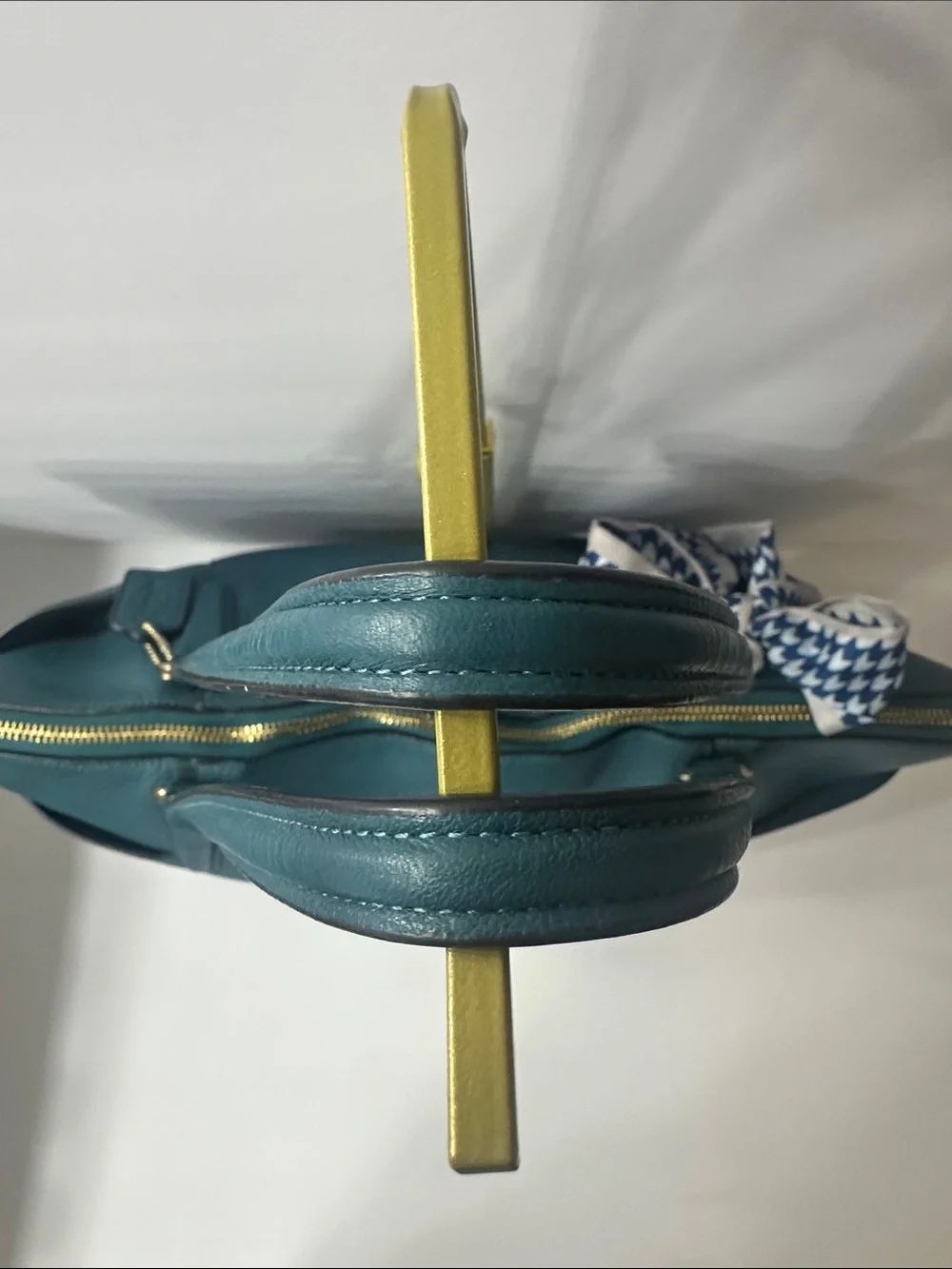 COACH Teal Pebbled Leather Tote with Matching Wristlet